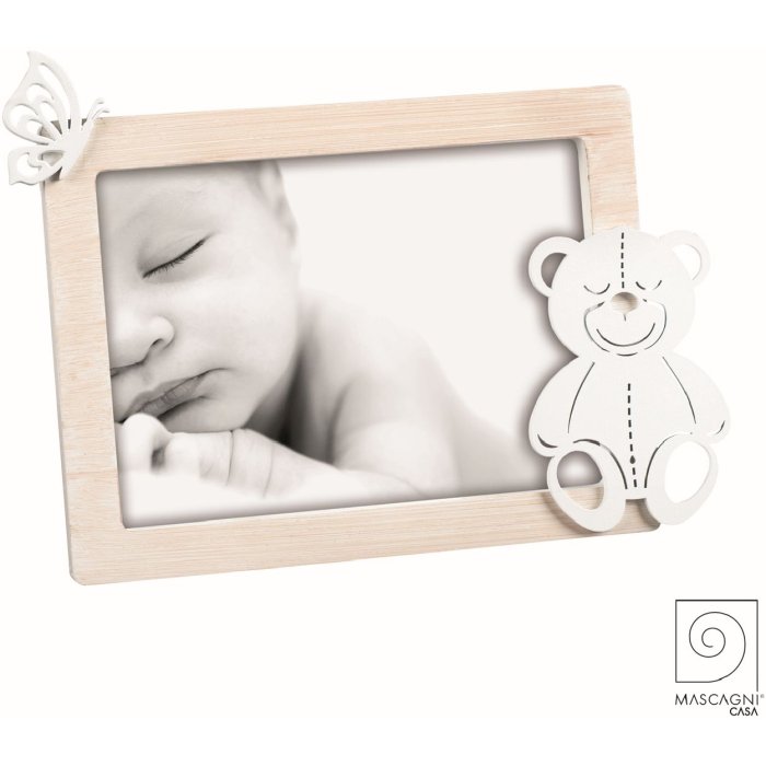 Mascagni A1581 Wooden bear photo frame 13x18 cm