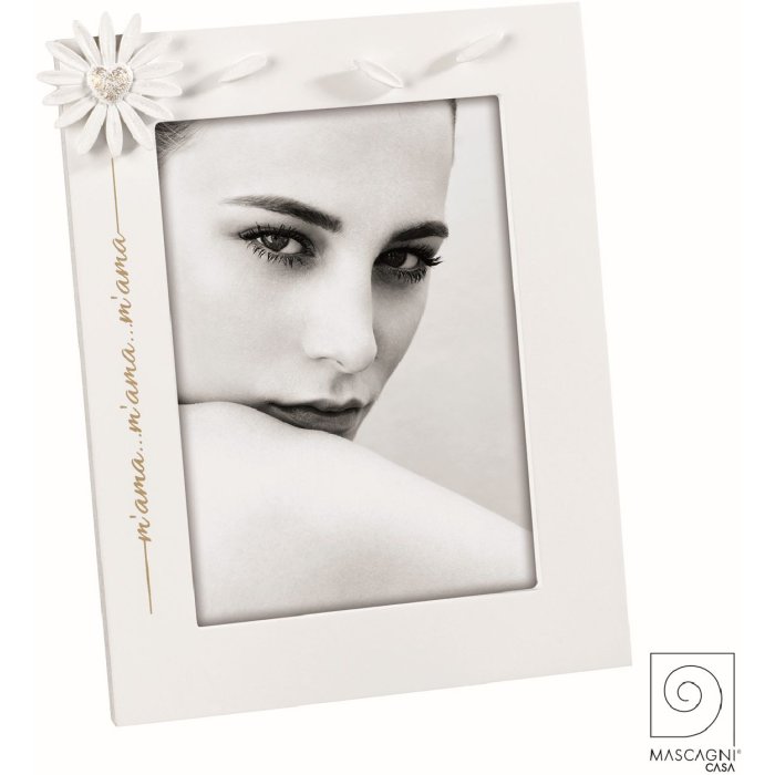 Mascagni A1586 Wooden photo frame with resin daisy 13x18cm