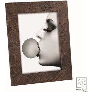 Mascagni A1637 Wooden photo frame with woven veneer dark...