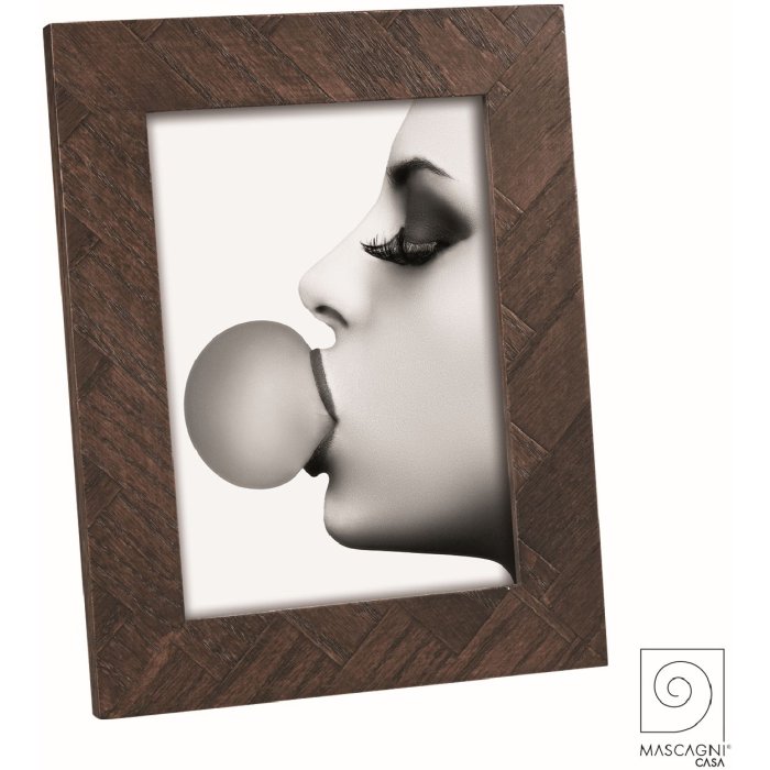 Mascagni A1637 Photo frame wood with woven veneer dark brown 15x20 cm