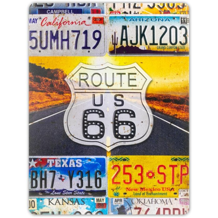 ZEP Tinplate ROUTE 66 multicoloured 43x57x0,4 cm