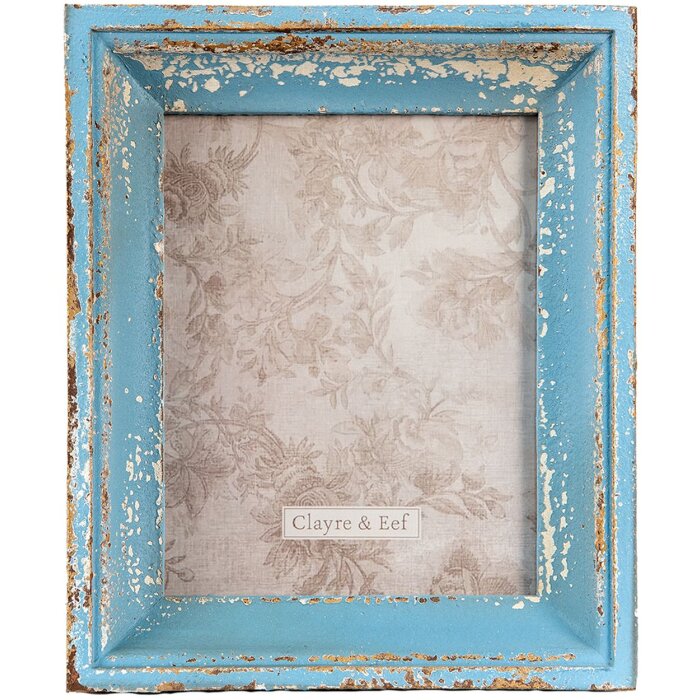 Clayre & Eef 2F0860 Photo Frame 27x6x32 cm - 18x24 cm Beige - Blue