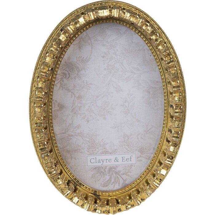 Clayre & Eef 2F0909 Photo Frame 13x3x18 cm - 10x15 cm Gold Coloured