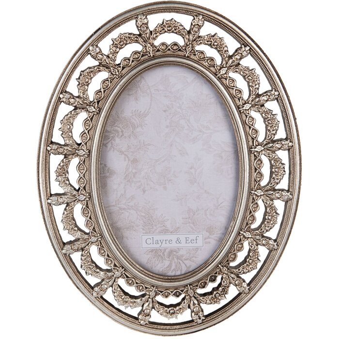 Clayre & Eef 2F0925 Photo Frame 18x1x23 cm - 10x15 cm Silver-coloured