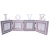 Clayre & Eef 2F0969 Photo Gallery Love 4 Photos 10x10 cm 65x1x23 cm Grey - White