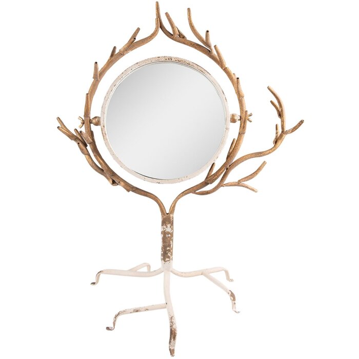 Clayre & Eef 52S264 Mirror 51x37x65 cm Beige - Gold Coloured