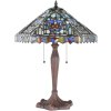 Clayre & Eef 5LL-1206 Table Lamp Tiffany Ø 47x60 cm E27-max 2x60W Beige - Blue