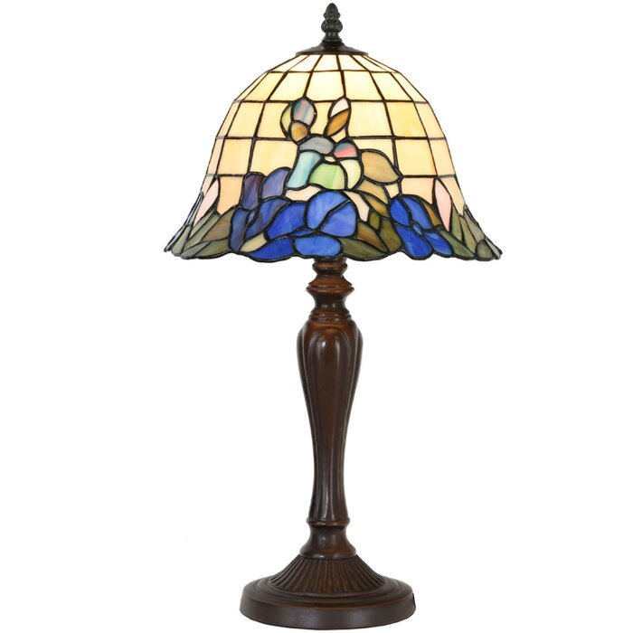 Clayre & Eef 5LL-1211 Table Lamp Tiffany Ø 29x53 cm E27-max 1x60W Blue - Beige