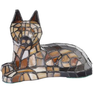 Clayre & Eef 5LL-1215 Table Lamp Tiffany Dog 25x13x17...