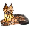 Clayre & Eef 5LL-1215 Table Lamp Tiffany Dog 25x13x17 cm E14-max 1x25W Brown