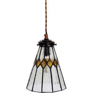 Clayre & Eef 5LL-6194 Hanging Lamp Tiffany Ø 15x115 cm E14-max 1x40W