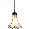 Clayre & Eef 5LL-6196 Hanging Lamp Tiffany Ø 15x115 cm E14-max 1x40W Pink - Beige