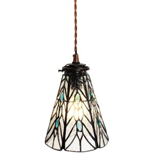 Clayre & Eef 5LL-6197 Hanging Lamp Tiffany Ø 15x115 cm E14-max 1x40W