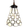 Clayre & Eef 5LL-6198 Hanging Lamp Tiffany Ø 15x115 cm E14-max 1x40W White - Brown