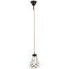 Clayre & Eef 5LL-6198 Hanging Lamp Tiffany Ø 15x115 cm E14-max 1x40W White - Brown