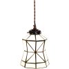 Clayre & Eef 5LL-6200 Hanging Lamp Tiffany Ø 15x115 cm E14-max 1x40W White - Brown