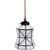 Clayre & Eef 5LL-6200 Hanging Lamp Tiffany Ø 15x115 cm E14-max 1x40W White - Brown