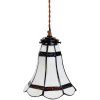 Clayre & Eef 5LL-6201 Hanging Lamp Tiffany Ø 15x115 cm E14-max 1x40W White - Brown