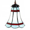 Clayre & Eef 5LL-6202 Hanging Lamp Tiffany Ø 15x115 cm E14-max 1x25W Blue - Red