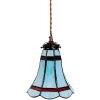 Clayre & Eef 5LL-6202 Hanging Lamp Tiffany Ø 15x115 cm E14-max 1x25W Blue - Red