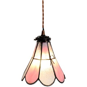 Clayre & Eef 5LL-6217 Hanging Lamp Tiffany 18x15x115 cm E14-max 1x25W Pink