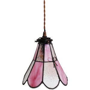 Clayre & Eef 5LL-6217 Hanging Lamp Tiffany 18x15x115 cm E14-max 1x25W Pink