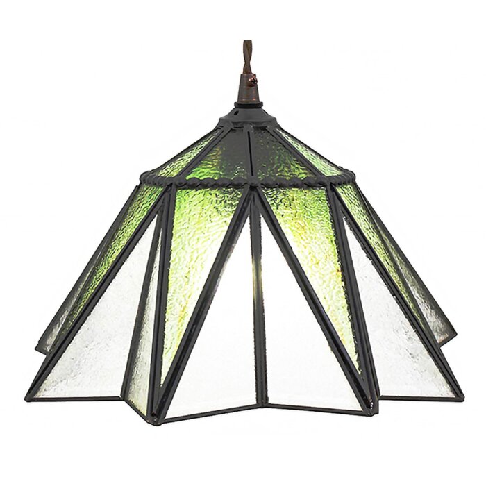 Clayre & Eef 5LL-6222 Hanging Lamp Tiffany Ø 31x107 cm E27-max 1x40W Green