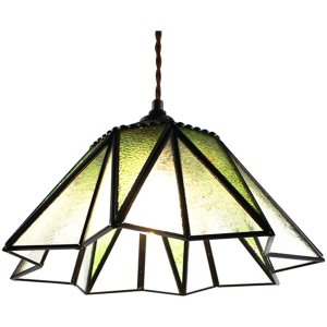 Clayre & Eef 5LL-6222 Hanging Lamp Tiffany Ø 31x107 cm E27-max 1x40W Green