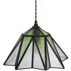 Clayre & Eef 5LL-6222 Hanging Lamp Tiffany Ø 31x107 cm E27-max 1x40W Green