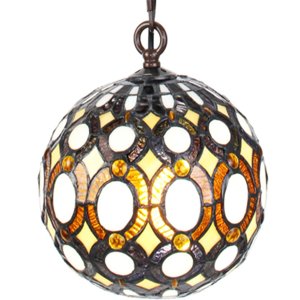 Clayre & Eef 5LL-6270 Hanging Lamp Tiffany Ø 20x116 cm E14-max 1x25W Yellow