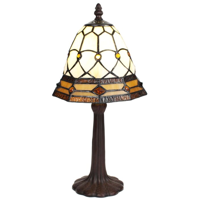 Clayre & Eef 5LL-6273 Table Lamp Tiffany Ø 21x39 cm E14-max 1x25W Beige - Brown