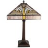 Clayre & Eef 5LL-6285 Table Lamp Tiffany 31x31x48 cm E27-max 1x60W Beige - Purple