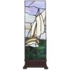 Clayre & Eef 5LL-6293 Table Lamp Tiffany 18x18x48 cm E14-max 1x40W Beige - Purple