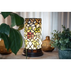 Clayre & Eef 5LL-6298 Table Lamp Tiffany Ø 15x26 cm E14-max 1x40W Green - Beige