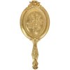 Clayre & Eef 62S262 Hand Mirror 10x1x25 cm Gold Coloured