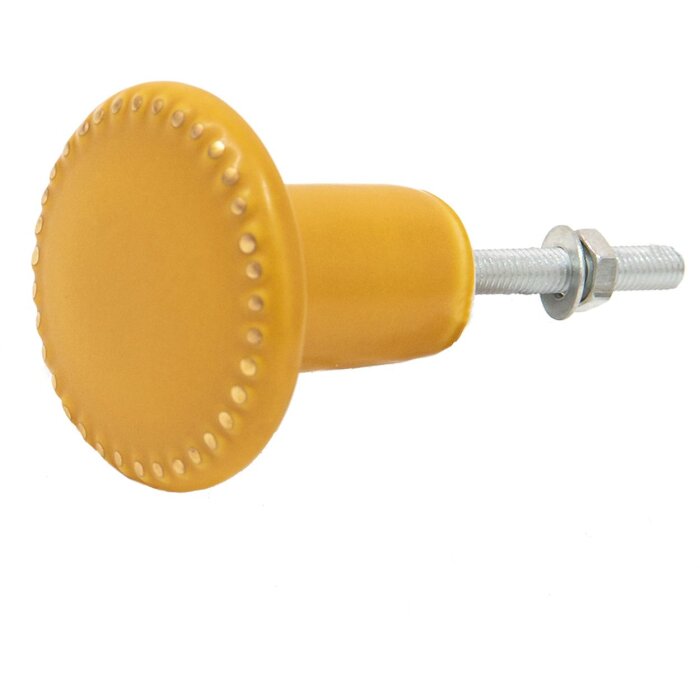 Clayre & Eef 65065 Door Knob Ø 4x3 cm Yellow - Gold Coloured