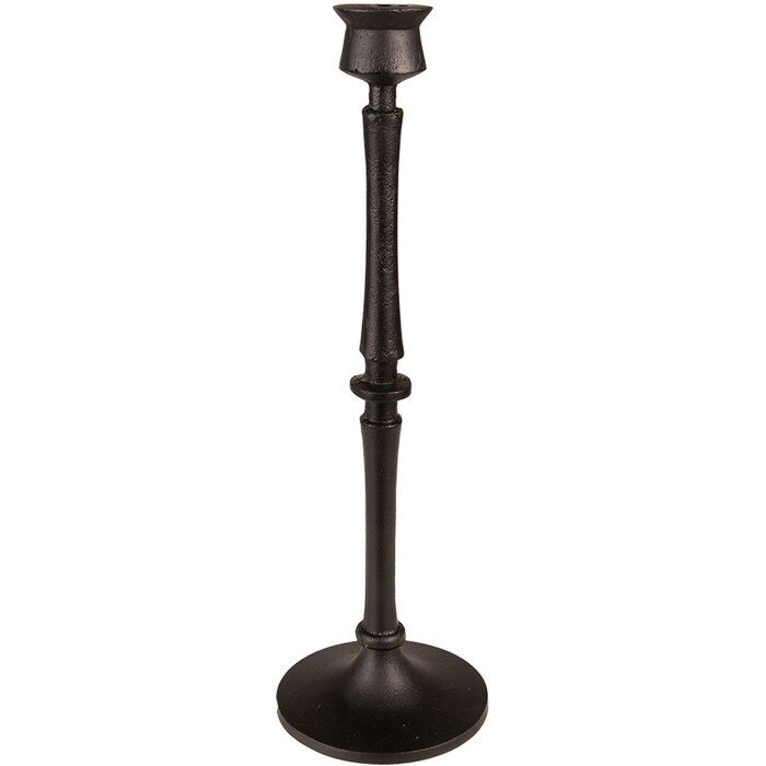 Clayre & Eef 65081 Candlestick Ø 10x33 cm Black