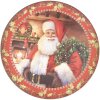 Clayre & Eef 65104 Place Plate Ø 33x1 cm Red - Green Saucer Father Christmas