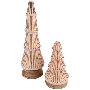 Clayre & Eef 65121 Christmas Tree Ø 13x24 cm Pink