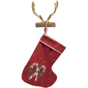 Clayre & Eef 65140 Christmas Stocking Holder Antlers 14x13x17 cm Hook