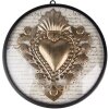 Clayre & Eef 65177 Wall Decoration Heart Ø 23x4 cm Gold-coloured - Black