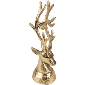 Clayre & Eef 6AL0064 Decoration Statue Reindeer 7x6x17 cm Gold Coloured