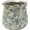 Clayre & Eef 6CE1455S Decoration Flowerpot Ø 12x12 cm Grey - Beige