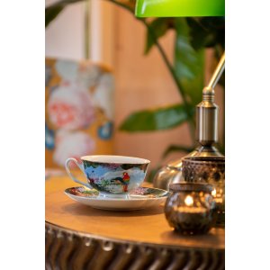 Clayre & Eef 6CE1475 Coffee Cup and Saucer 12x10x6 cm - Ø 15x2 cm - 200 ml