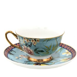 Clayre & Eef 6CE1476 Coffee Cup and Saucer 12x10x6 cm - Ø 15x2 cm - 200 ml