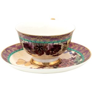 Clayre & Eef 6CE1478 Coffee Cup and Saucer 12x10x6 cm - Ø 15x2 cm - 200 ml