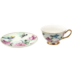 Clayre & Eef 6CE1479 Coffee Cup and Saucer 12x10x6 cm - Ø 15x2 cm - 200 ml