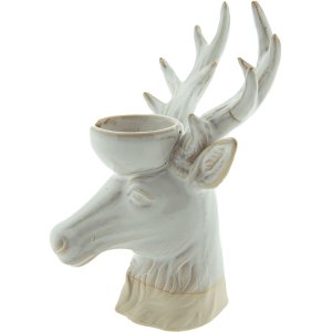 Clayre & Eef 6CE1495 Tea Light Holder Reindeer 15x12x21 cm Beige - Brown