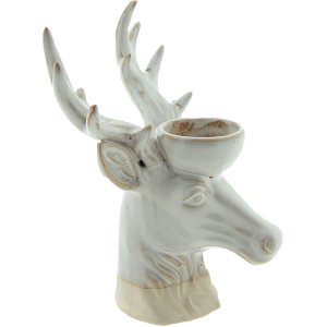 Clayre & Eef 6CE1495 Tea Light Holder Reindeer 15x12x21 cm Beige - Brown