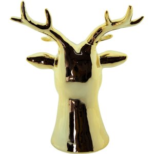 Clayre & Eef 6CE1501 Decoration Reindeer 15x12x19 cm Gold Coloured